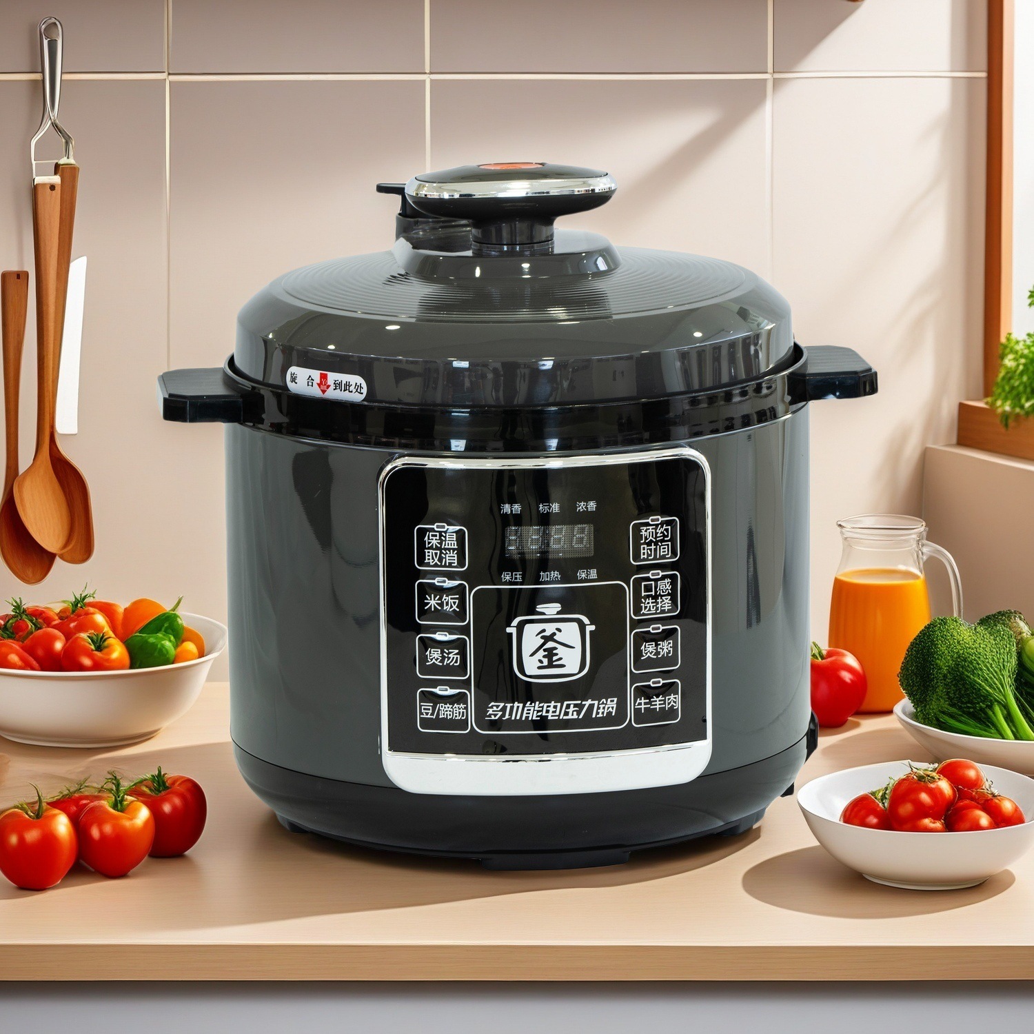 Cross-Border European Standard Commercial Electric Pressure Cooker 5 Liters Multi-Functional Large Capacity Pressure Cooker Non-Stick Inner Pot Household Rice Cooker