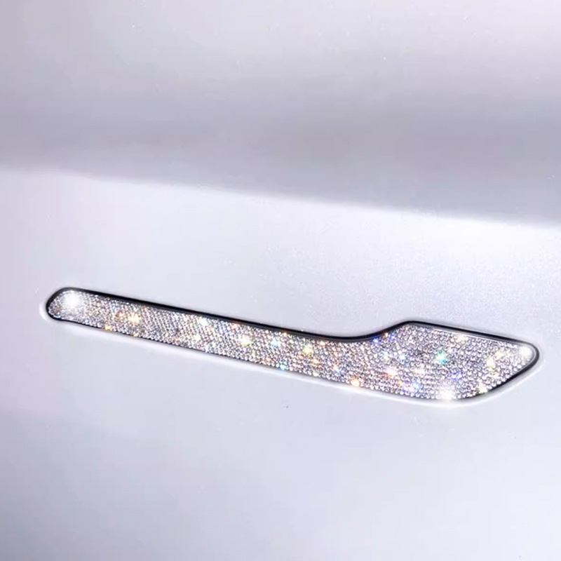 Cross-border exclusive for Tesla Tesla Model 3 door sticker door handle modification diamond decoration sticker