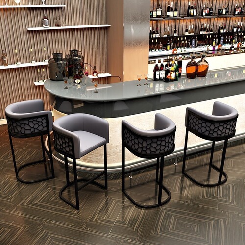 Luxury bar counter chair, bar reception, guest room, bar chair, creative and simple coffee shop, high back chair 