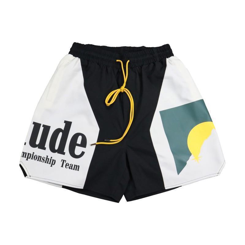 RHUDE ショーツ フォグ ハイストリート トレンド ブランド 巾着 3m レタープリント ヒップホップ ビーチ 5点式バスケットボールパンツ 男女兼用 ヒップホップ|undefined