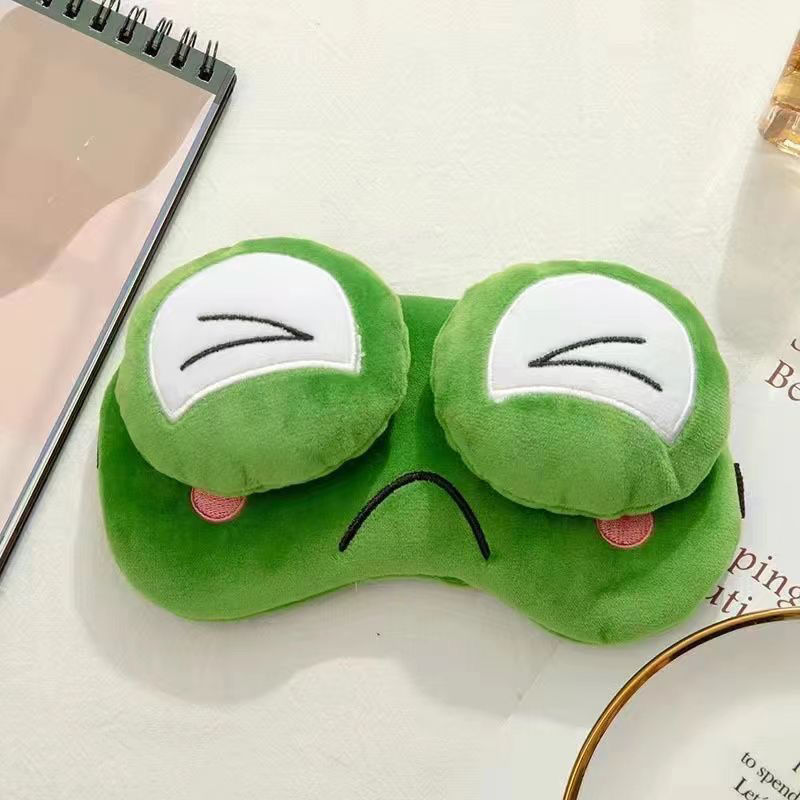 睡眠用アイマスク カエル 遮光疲労 頭を絞る 昼休み かわいい 睡眠 漫画 氷湿布 男女兼用 面白い Huihang|undefined