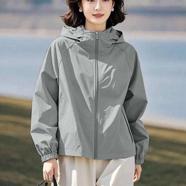 Spring 2025 Trendy Short Versatile Women's Fashion Stylish Hooded Jacket Coat