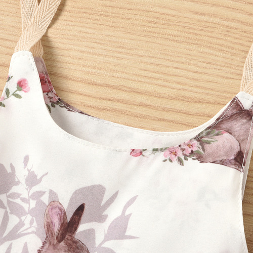 Cross-border exclusive 2024 white rabbit print camisole GL2133#