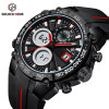 Transboundary quartz meter multi-function Timing motion waterproof man watch circular Dial Noctilucent silica gel watch