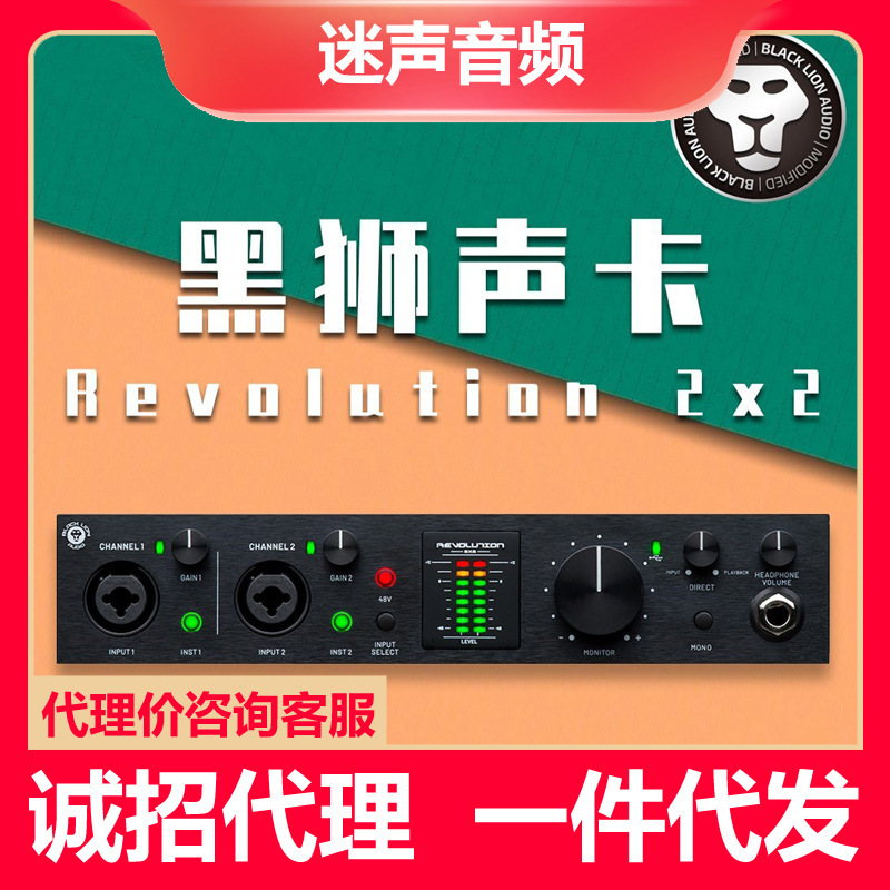 Blacklion Black Lion 2X2 Computer External USB Professional Sound Card Recording Studio Singing Live Dubbing Audio Book