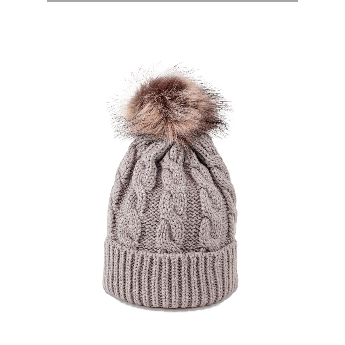 Autumn And Winter New Twist Knit Hat Wool Ball Fashion Trend Warmth Pure Color Woolen Hat display picture 3