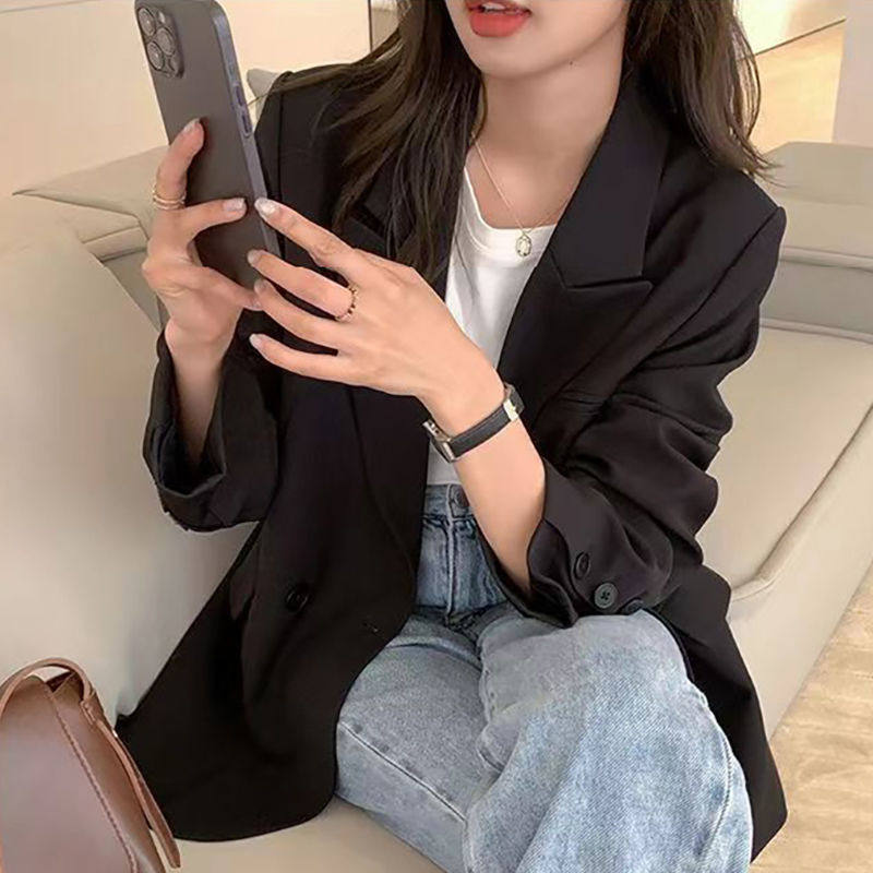 Áo vest nữ dáng suông rộng cổ vest tay dài phối túi, chất liệu polyester cao cấp — Màu xanh bạc hà