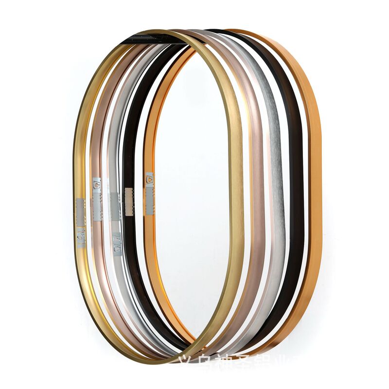 Aluminum Alloy runway Round Oval Picture frame barber shop smart frame metal brushed special-shaped photo frame material factory direct supply