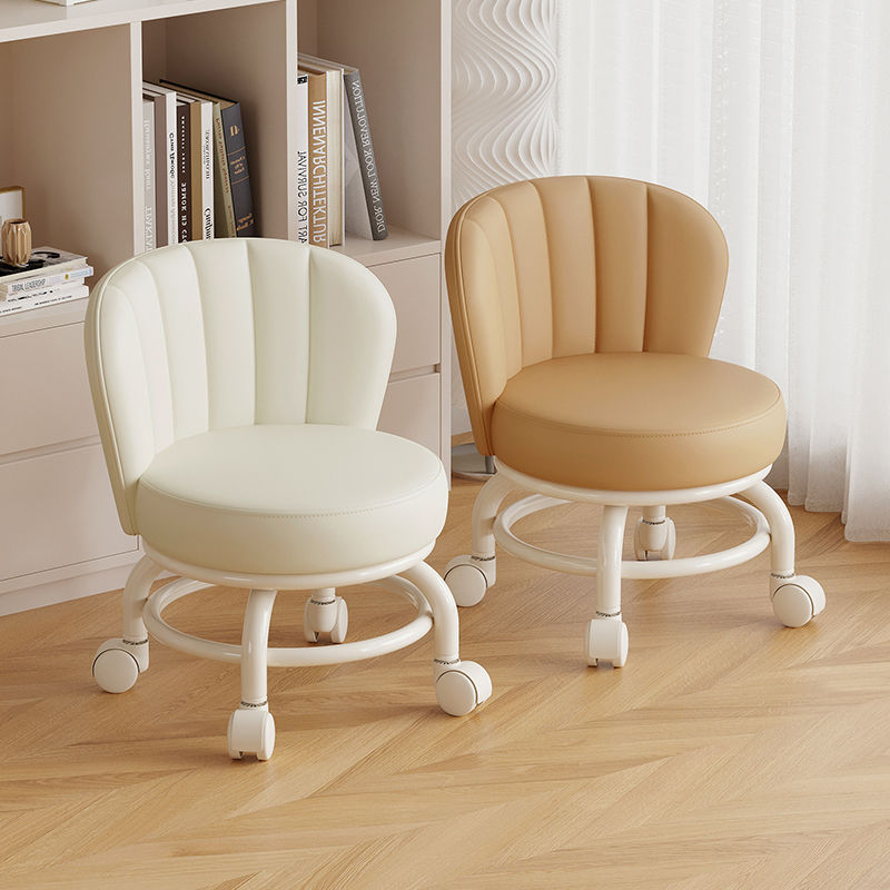 Rueda universal móvil taburete pequeño para niños con taburete giratorio con respaldo para bebés con artefacto para bebés, polea baja, banco silencioso