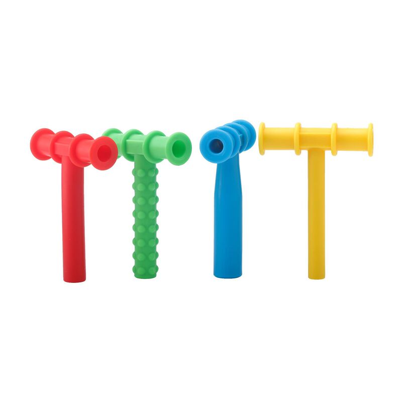 Autistic Kidsren's T-Shaped Teether, Oral Muscle and Tongue Trainer, Tool, Speech Rehabilitation Stick, Harmonica Sound