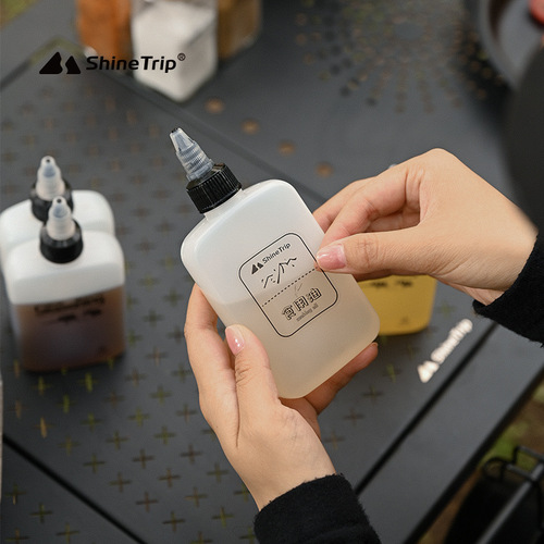 Mountain Fun Outdoor Camping Seasoning Bottle Set Picnic Seasoning Box Oil Can Packing Jar Bamboo Wood Cover Sealed Seasoning Jar
