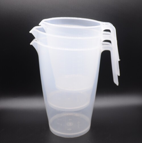 1L plastic graduated cylinder, 1.5L transparent scale cup, size measuring cup 2L kitchen baking measuring tools set