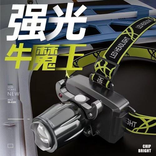 Cross-border USB charging strong light LED waterproof running sensing headlamp running headlamp USB sensing charging headlamp.