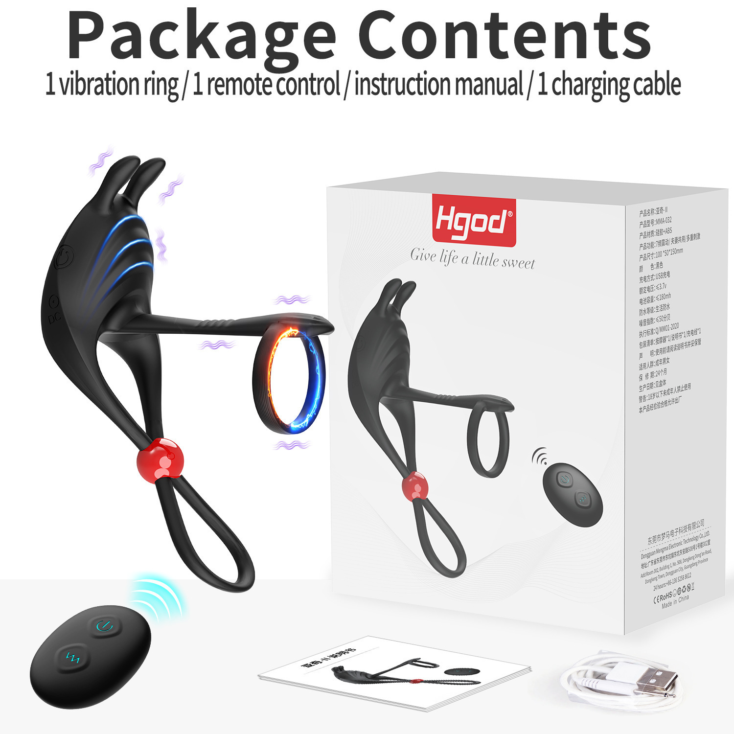 HGOD YAQi segunda generación de control remoto masculino desgaste cerradura anillo vibratorio pareja resonancia control remoto inalámbrico artículos para adultos
