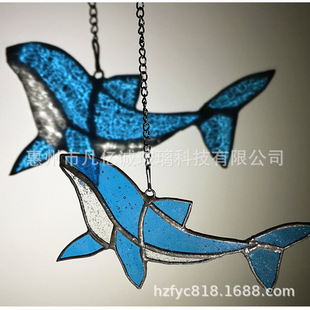 Light-Picking Device Glass Crafts Dolphin Light-Picking Ornaments Home Ornamental Stained Glass Pendants Christmas Gifts