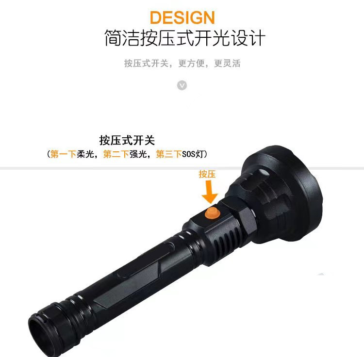 Super bright outdoor rechargeable long-lasting portable mini USB flashlight for home emergency and long-range outdoor emergency lighting