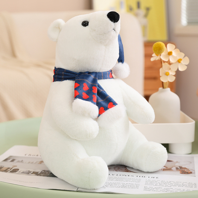Adorable Navidad oso polar juguete muñeca marioneta muñeca de tela abrazar oso regalo infantil transfronterizo