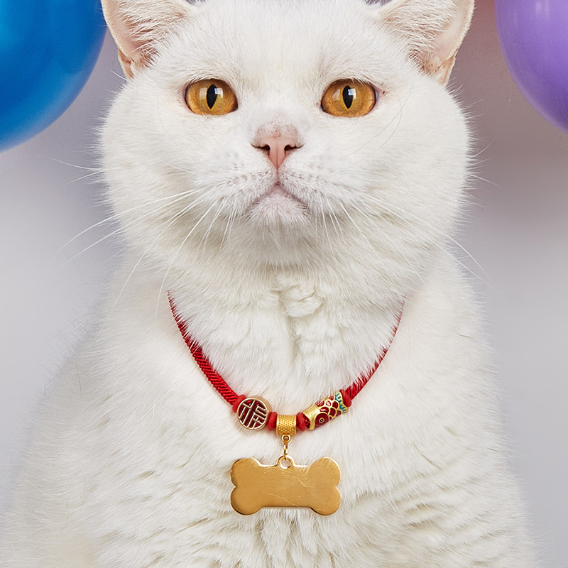 Nuevo collar de mascotas para perros anti-perdida collar gatos escritos collar de viento chino artículos para gatos al por mayor