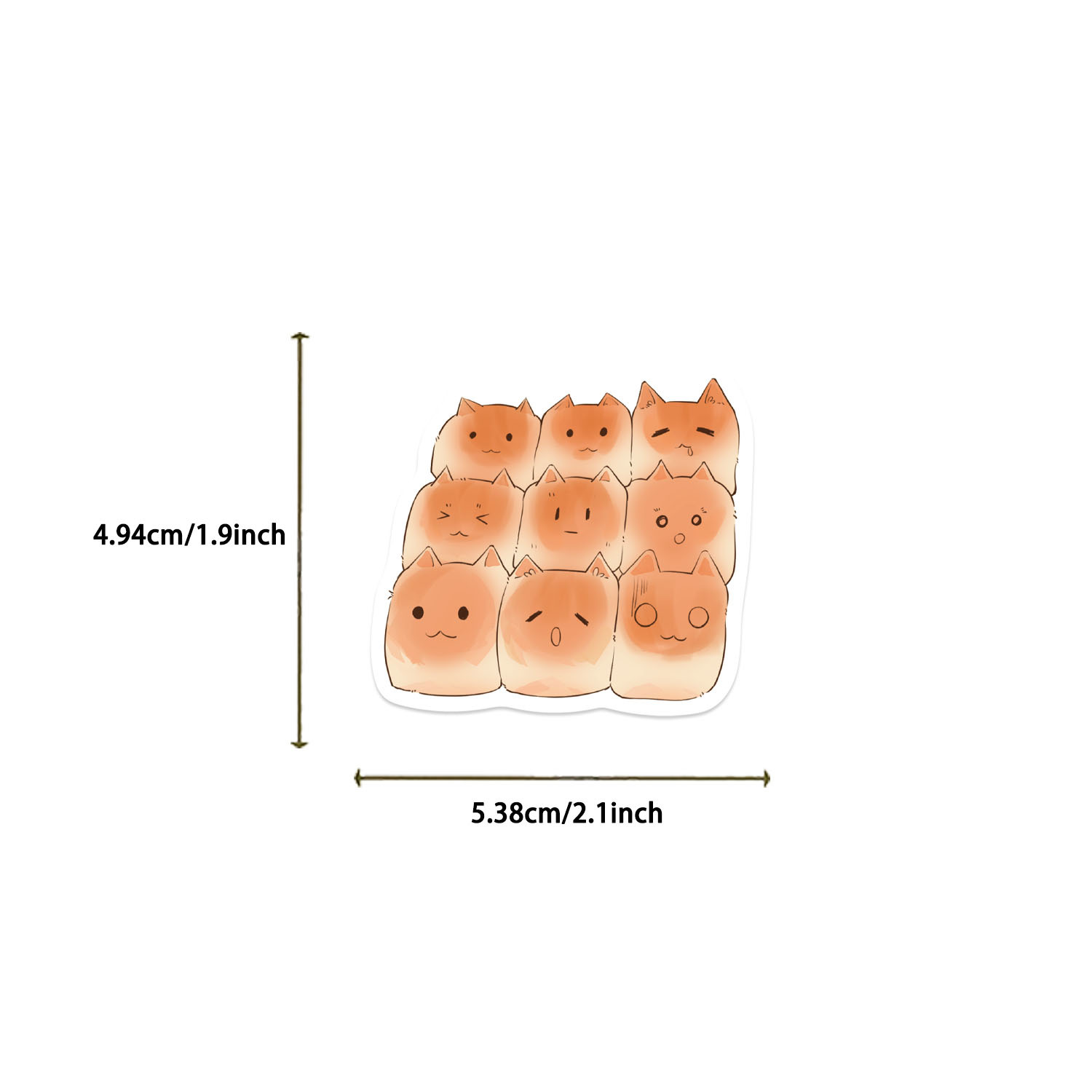 23g Weight Stickers Stationery Type 1 Set Quantity School Occasion PVC self-adhesive Material Cat Pattern Cute Style 1 Set Cat School PVC Self-adhesive Cute Stickers 无