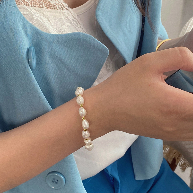 1 Piece Quantity Elegant Lady Geometric Freshwater Pearl Bracelets In Bulk