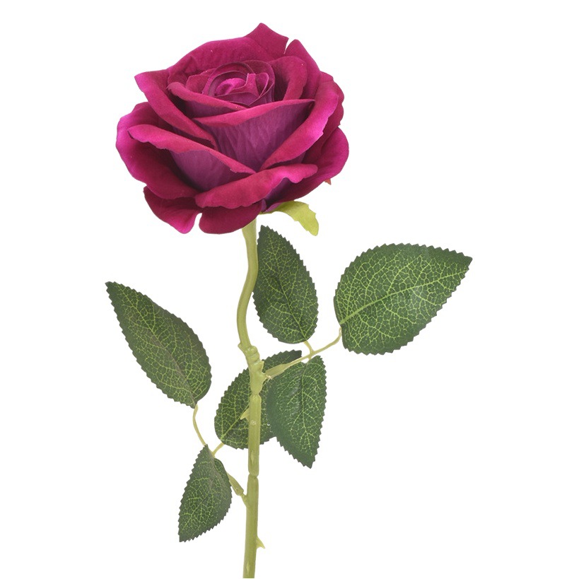 Flor de rosa de franela simulada flor falsa única flor artificial boda casa decoración del día de San Valentín sensación de alta calidad ramo de pared