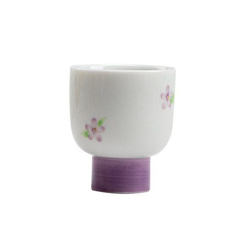 Miyan white porcelain pure hand-painted wisteria flower tea cup imitation Song Dynasty tea cup Japanese style household tea cup Kung Fu tea