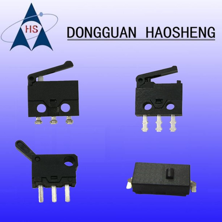 迷你侧按2脚贴片微动开关 KW12-N带滚轮加长柄 10A大电流电器开关