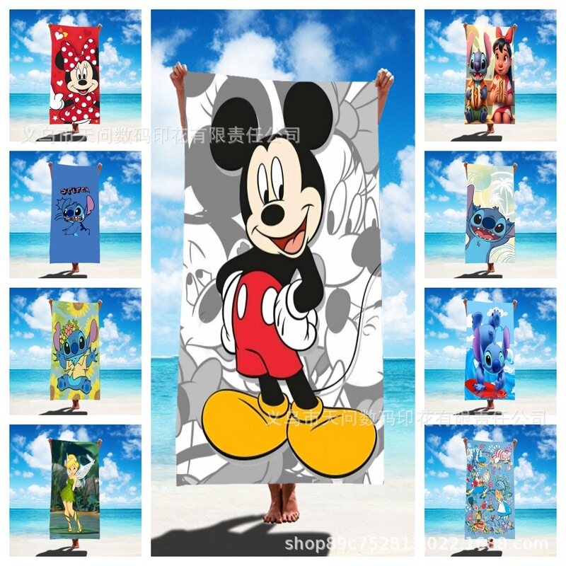 TEMU Xiyin JIT Mickey Mouse Series Polyester Microfiber Absorbent Beach Towel Quick-Dry Towel One-Piece Wholesale TEMU Xiyin JIT Mickey Mouse Series Polyester Microfiber Absorbent Beach Towel Quick-Dry Towel One-Piece Wholesale