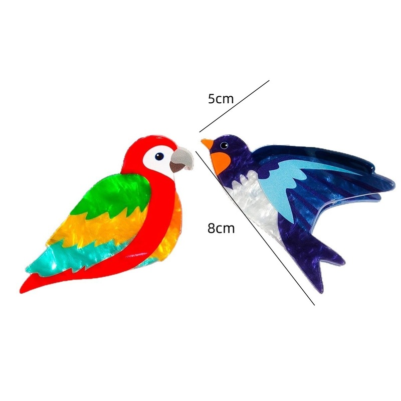 模擬オウムクリップ、かわいいツバメサメクリップ、カラフルな鳥ポニーテールクリップ、クリエイティブな後頭部ヘアクリップ、ヘッドバンド|undefined