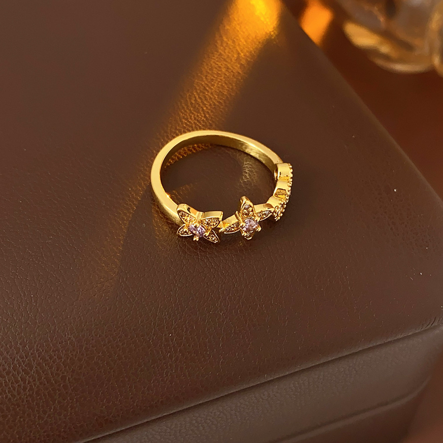 Medieval vintage flor de zircón conjunto de lujo ligero de alta sensación de joyería de corte retro exquisita joyería versátil