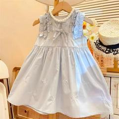 Girls' Dress 2025 Summer Ruffle Princess Skirt Bow Children's New Skirt Fashion Children's Clothing