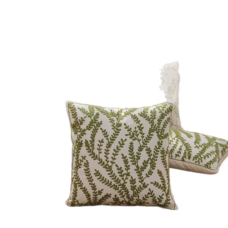 Cojín decorativo Chenille 2024, nuevo modelo, con flores pequeñas bordadas en tres dimensiones, para cabecera, dormitorio, sala de estar, ventana, con un toque de diseño.
