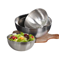 Korean Stainless Steel Salad Bowl Egg Beater Creative Stainless Steel Bowl with Scale Cream Whisk Thickened Cooking Bowl 