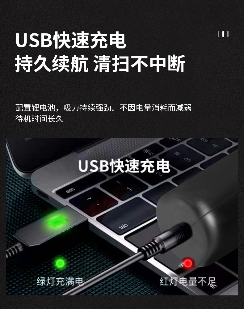 Car Vacuum Cleaner High Power Strong Suction Car Vacuum Cleaner Car Handheld Wireless Charging Folding Vacuum Cleaner