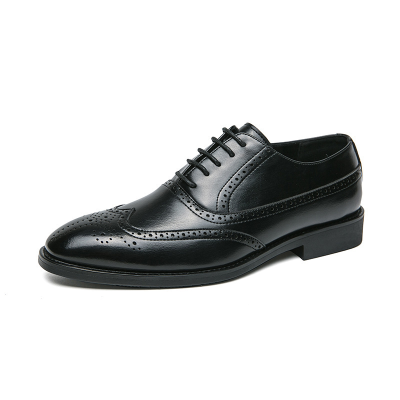Primavera, ropa formal, zapatos de cuero de estilo británico, zapatos de negocios de hombre, zapatos de boda negros, zapatos de cuero de oficina image 6