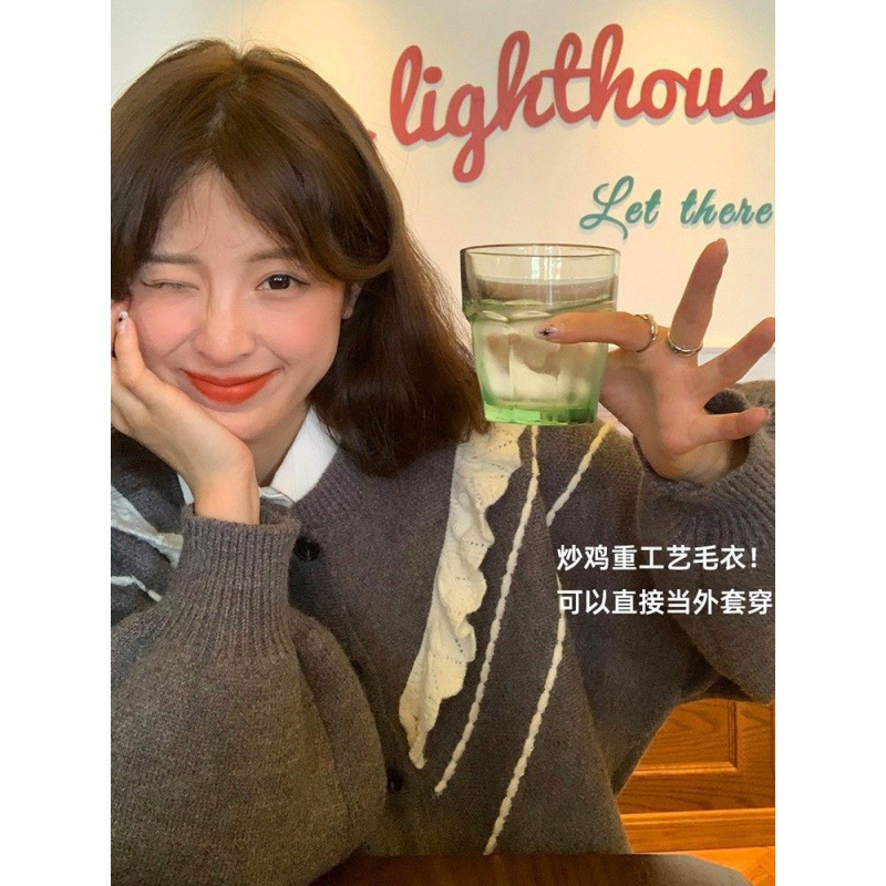 甜美风毛衣宽松慵懒外套秋冬季新款厚实氛围感气质开衫女外穿|undefined