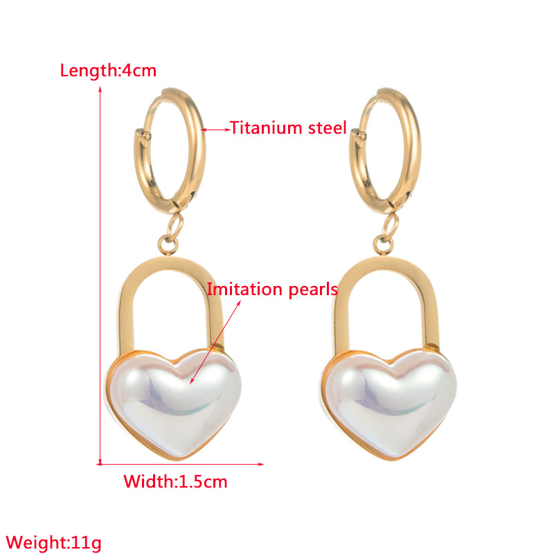 Fashion Geometric Titanium Steel Earrings Plating Artificial Pearls Stainless Steel Earrings display picture 1