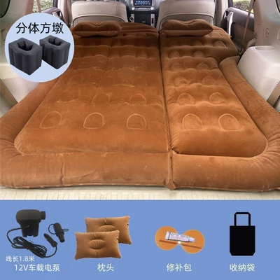 Bed, Vehicle-mounted inflatable bed - tailgate-and-rear-seat-dual-use-suv-honeycomb-brown-with-18m-pump-a-pair-of-square-piers