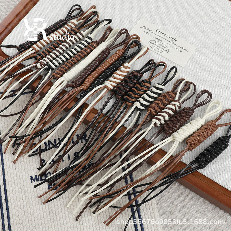 Hot-Selling Colorful Miu Series Personalized Trendy Handmade Knotted Braided Rope Pendant Keychain Lanyard