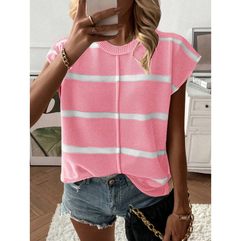 Comercio exterior nuevo cross-border Knitwear casual cuello redondo suelto hombro sin mangas