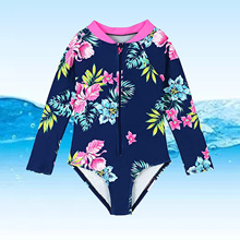 2023新款外贸亚马逊欧美性感多色儿童印花连体泳帽比基尼泳衣