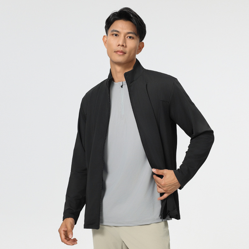 Nueva chaqueta de otoño los hombres collar del soporte color sólido negocio la moda delgada capa superior primavera y otoño