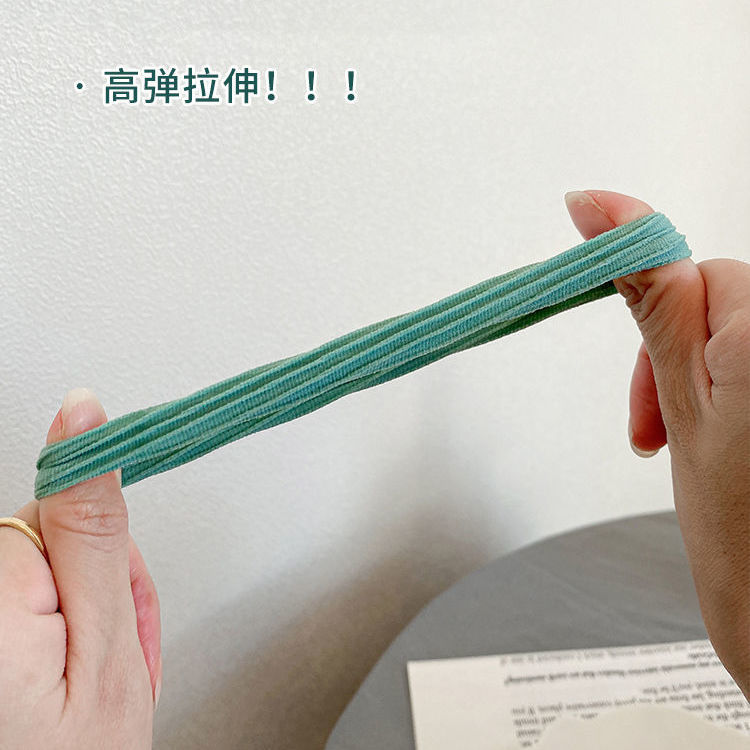 Gradient dark green coffee jacquard towel ring thick seamless high elasticity hair rope leather case