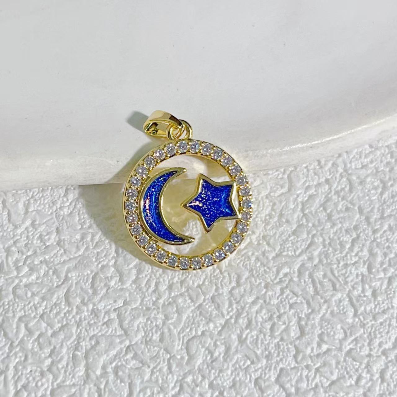 Star, Heart Shape Pattern 1 Piece 18*30MM Copper Zircon Star Heart Shape Pendant