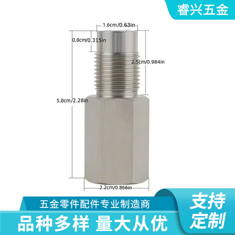 Fábrica de acero inoxidable M18 * 1.5 conector auxiliar de extensión de automóviles conector de perno hexagonal