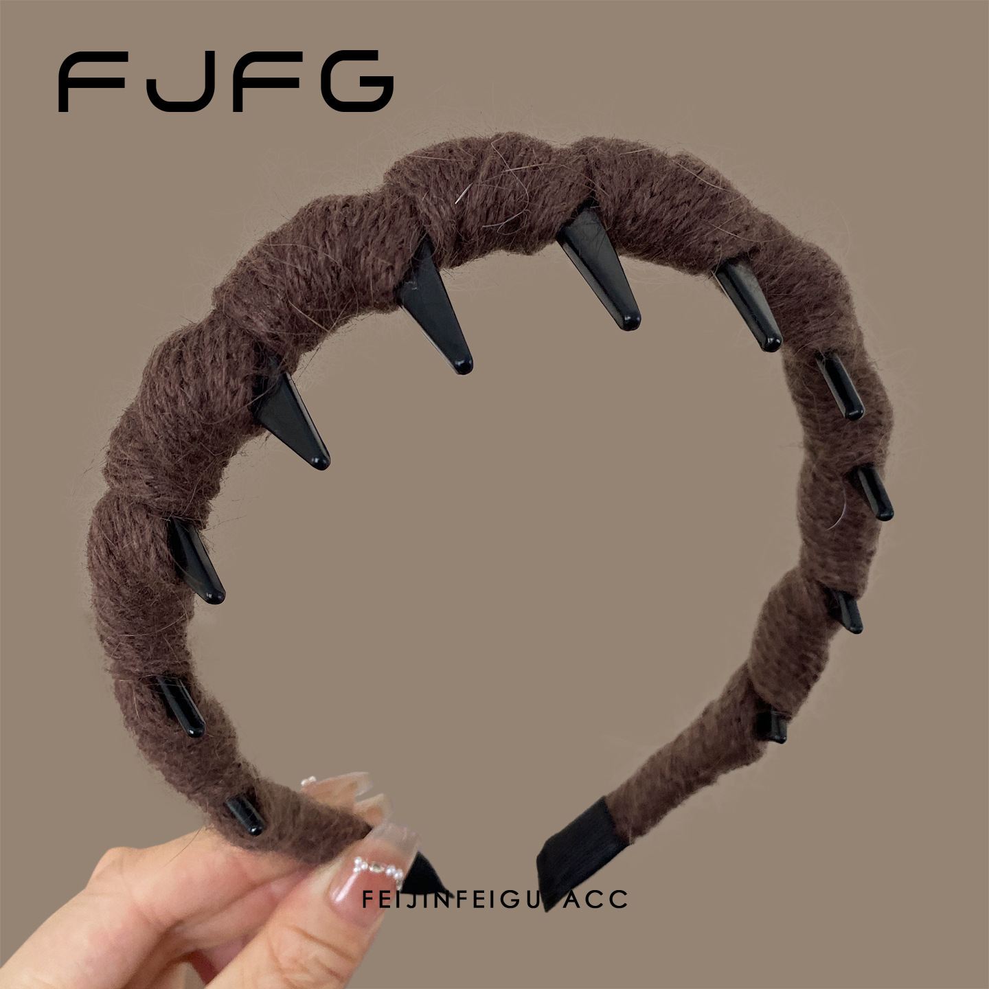 Textured Wool Wave Headband With Teeth For Autumn And Winter_voghion.com