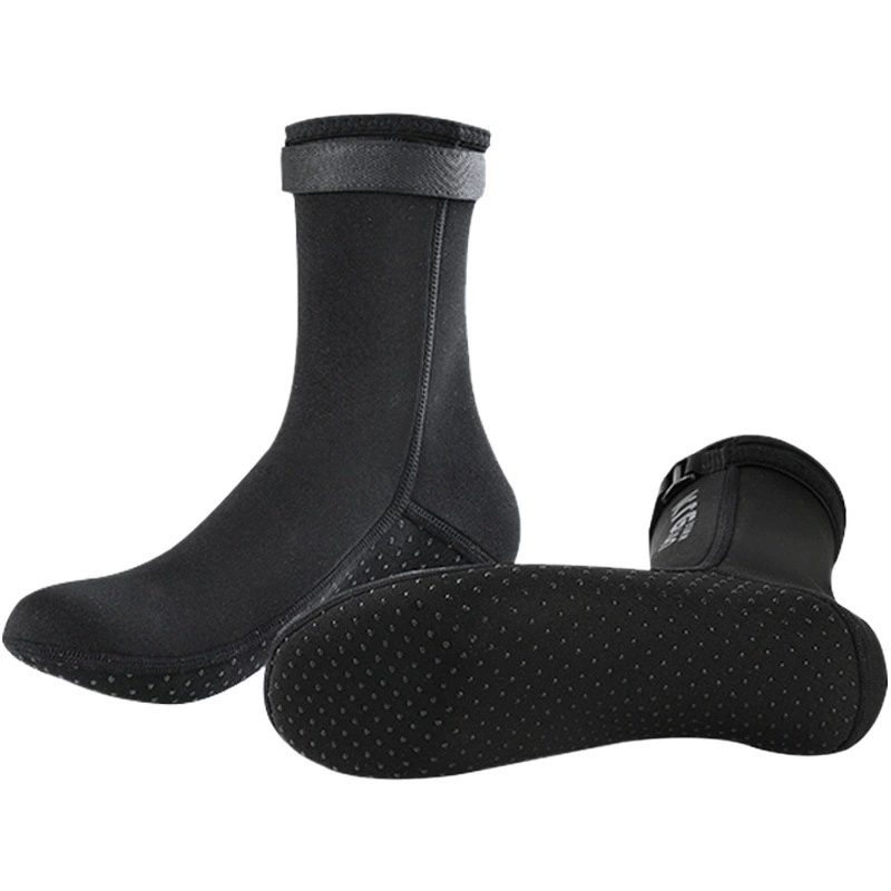 Носки для дайвинга 3 мм для мужчин, теплые носки для плавания, нескользящие, водонепроницаемый материал для глубоководного погружения, длинные пляжные носки для женщин, обувь для фридайвинга