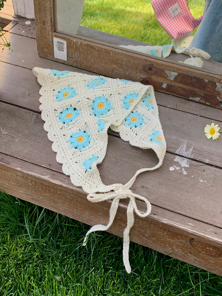 Dopamina transfronteriza Daisy toallas triangulares de punto caliente viaje dulce encantador pañuelo de estilo mujer