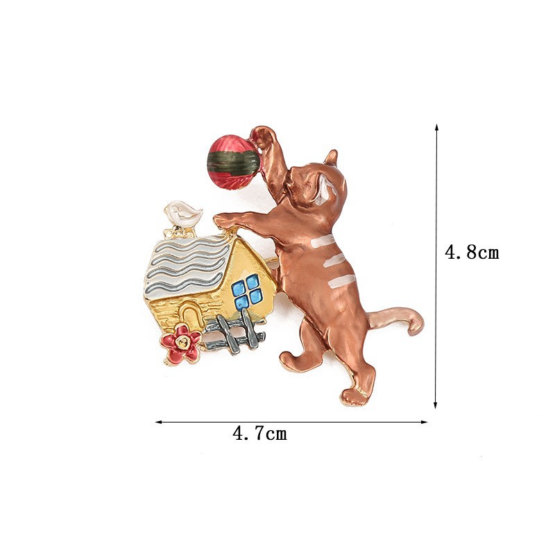 Vintage Style Cat Alloy Plating Inlay Crystal Unisex Brooches display picture 1