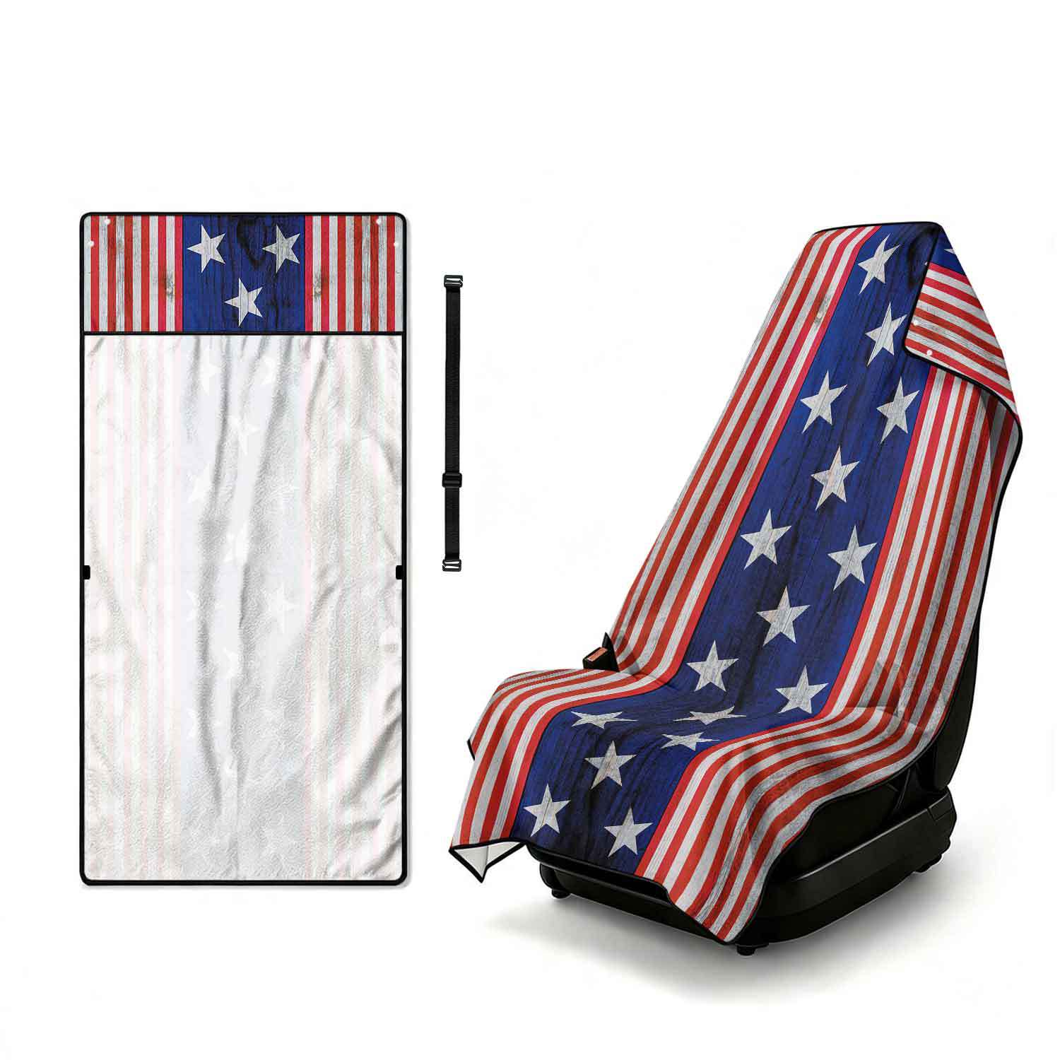Printed bath towel and car seat cover 2-in-1, ultra-fine fiber outdoor beach and car dual-use universal seat cushion